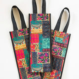 Natural Life Wine Happy Bag - Dark Square Patchwork - Lace and Grace Boutique