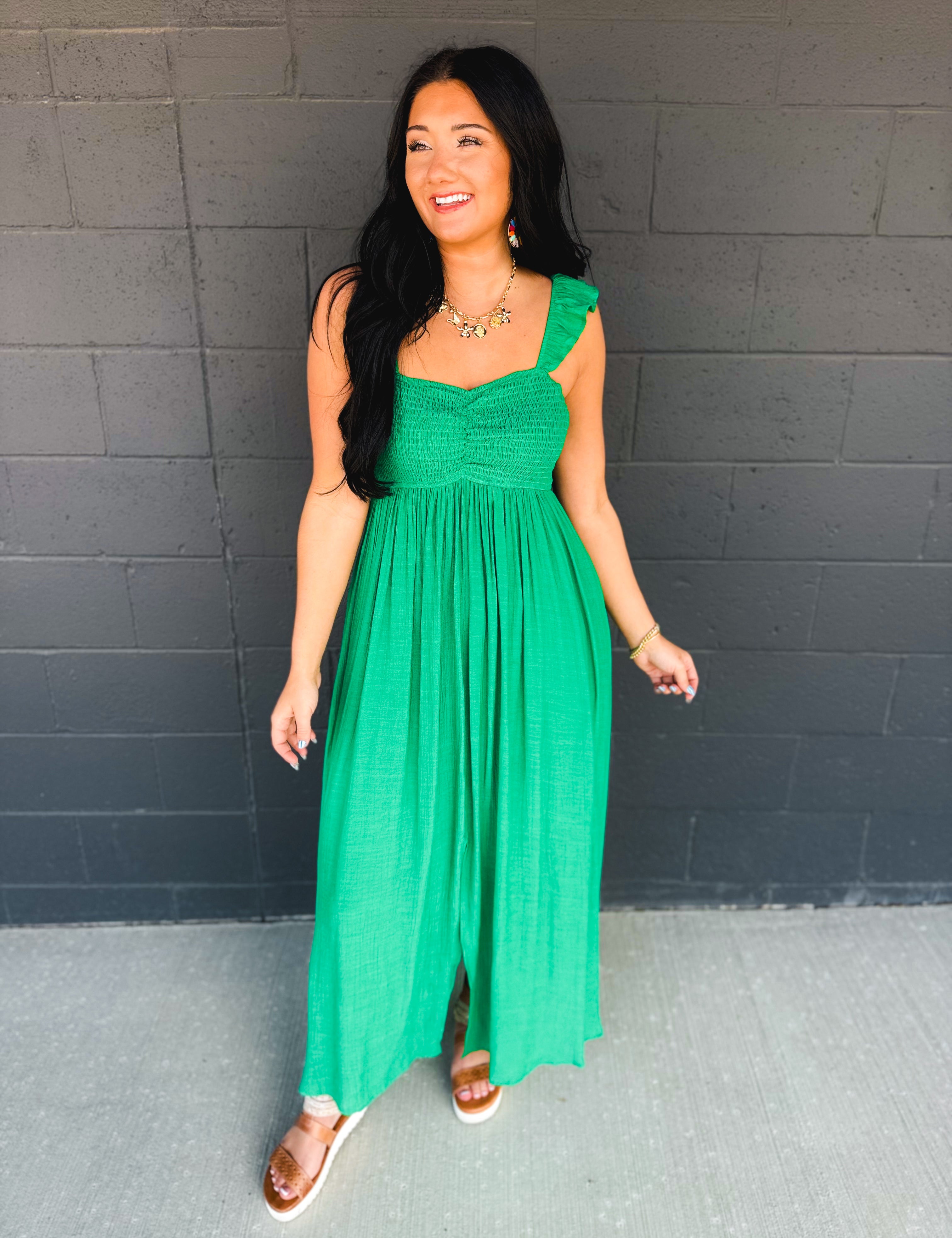 green ruffle dress with sleeves CUPSHE Women's Round Neck Emerald Green Smocked Long Sleeve Mini Dress Ruffled Hem Casual A Line Short Dress at Amazon Women's Clothing store