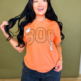 Boo Ghost Halloween Graphic Tee - Heather Orange