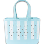 Simply Southern Striped Tote - Sky - Lace and Grace Boutique