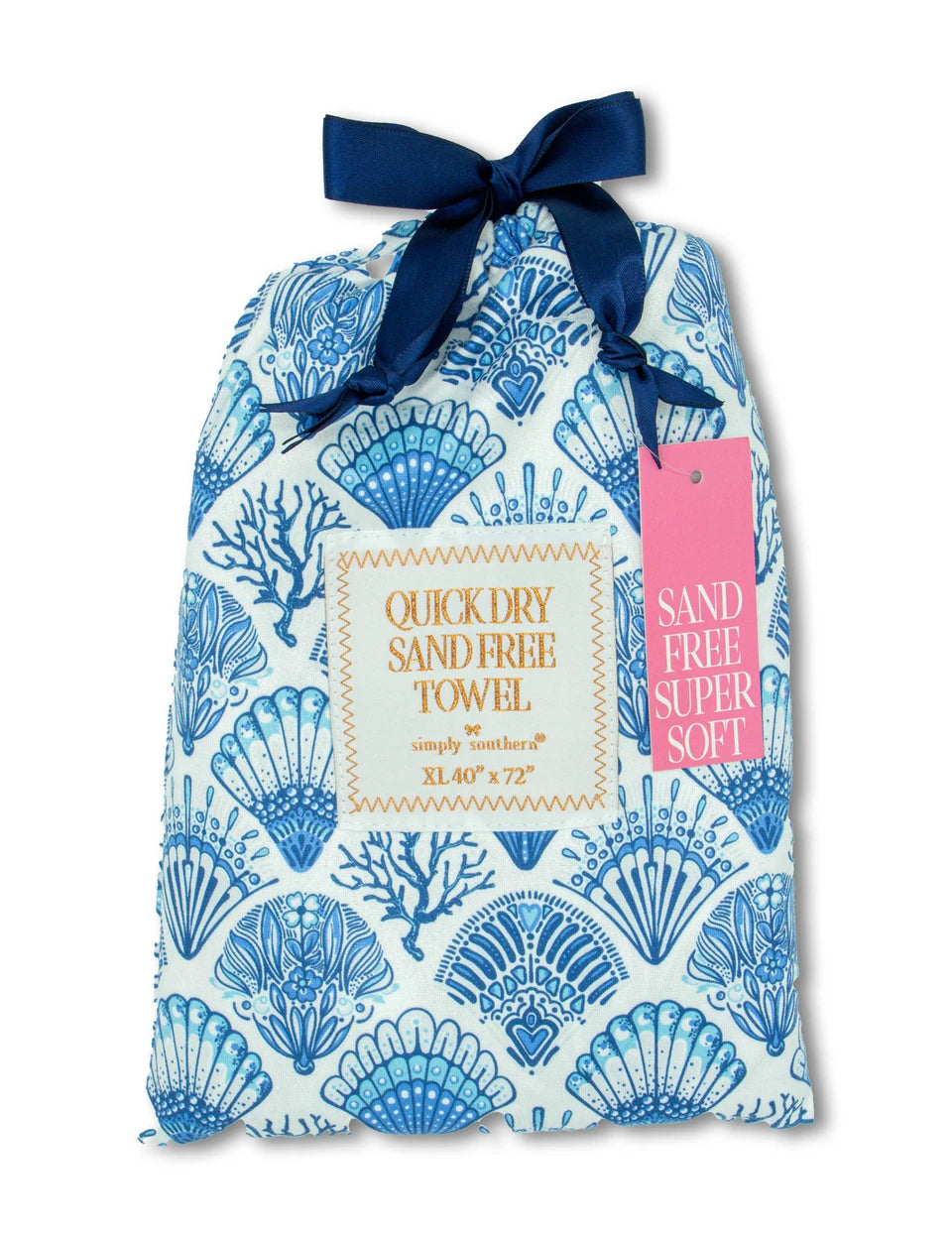 Simply Southern Quick Dry Sand Free Towel - Scallop Shells - Lace and Grace Boutique