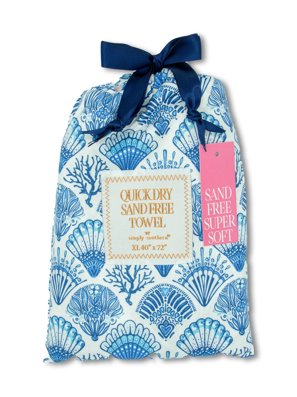 Simply Southern Quick Dry Sand Free Towel - Scallop Shells - Lace and Grace Boutique