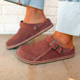 Birkenstock Lutry Premium Suede Clog - Pepper - Lace and Grace Boutique