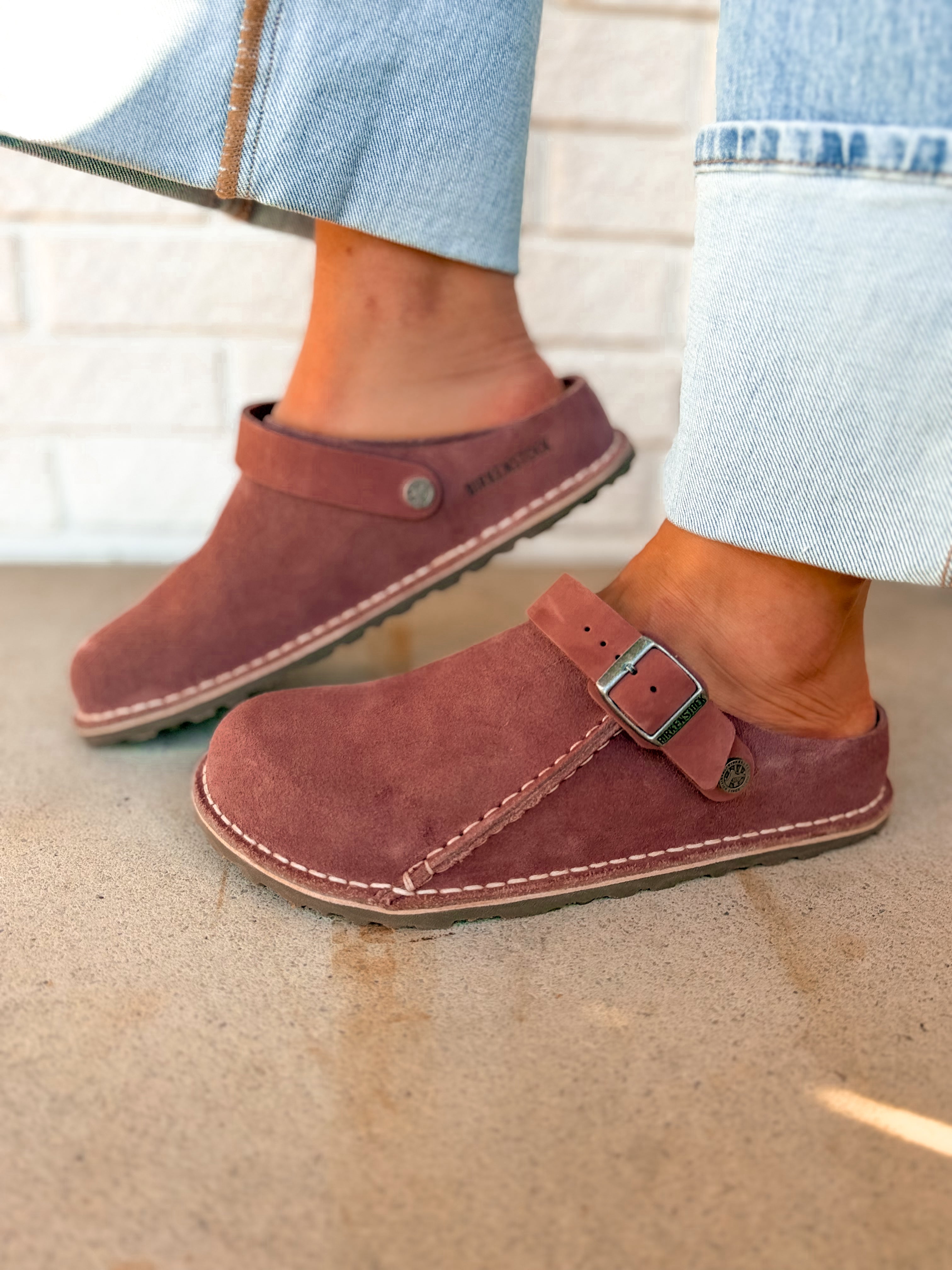 Birkenstock Lutry Premium Suede Clog - Pepper - Lace and Grace Boutique