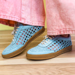 Giselle Crochet Detail Sneaker - Light Blue - Lace and Grace Boutique