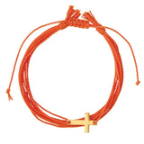 Woven Multi-Strap Cross Charm Bracelets