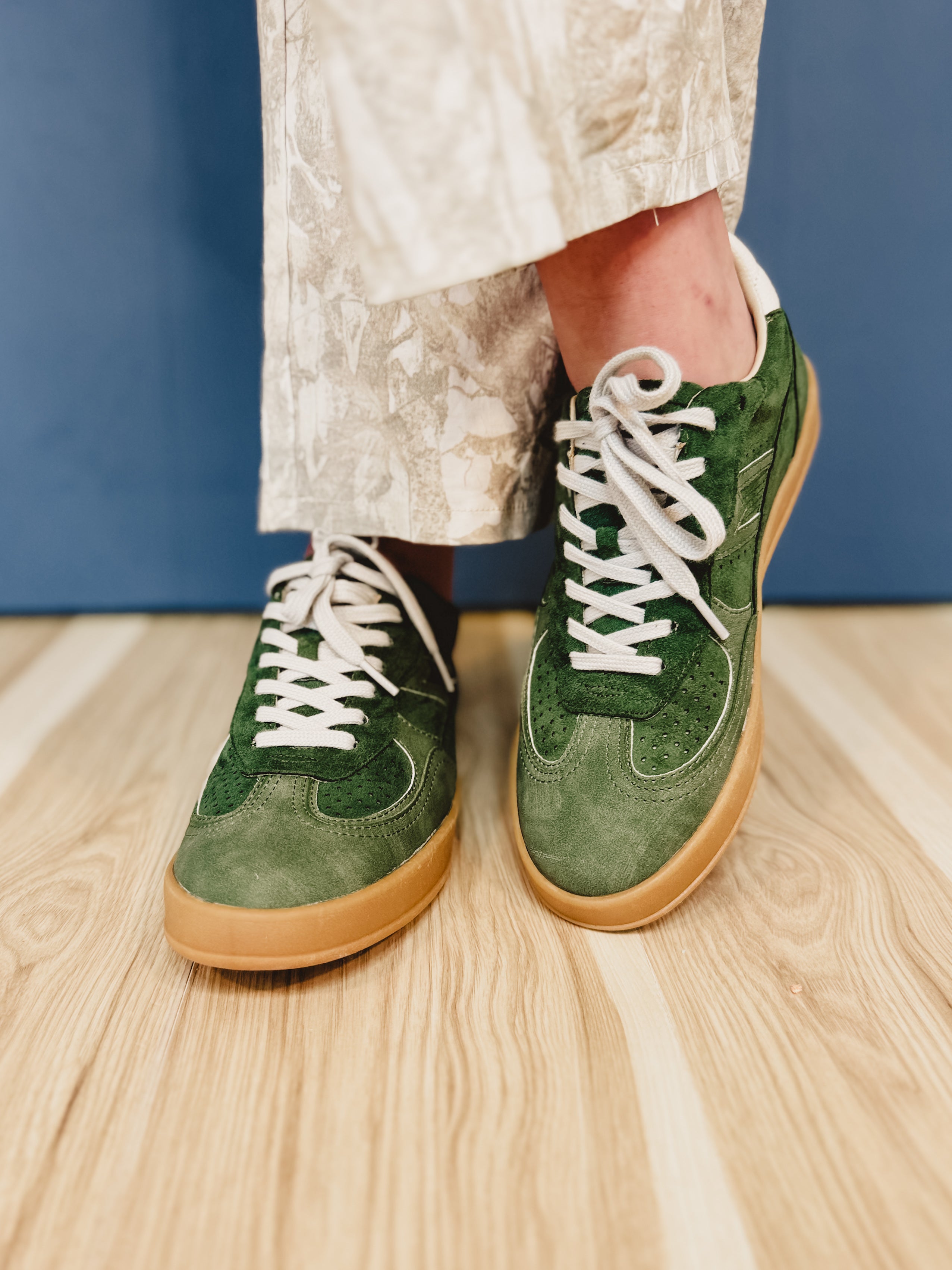 Scottie Suede Sneaker - Green - Lace and Grace Boutique