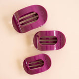 Teleties Flat Round Hair Clip | Small - Mulberry