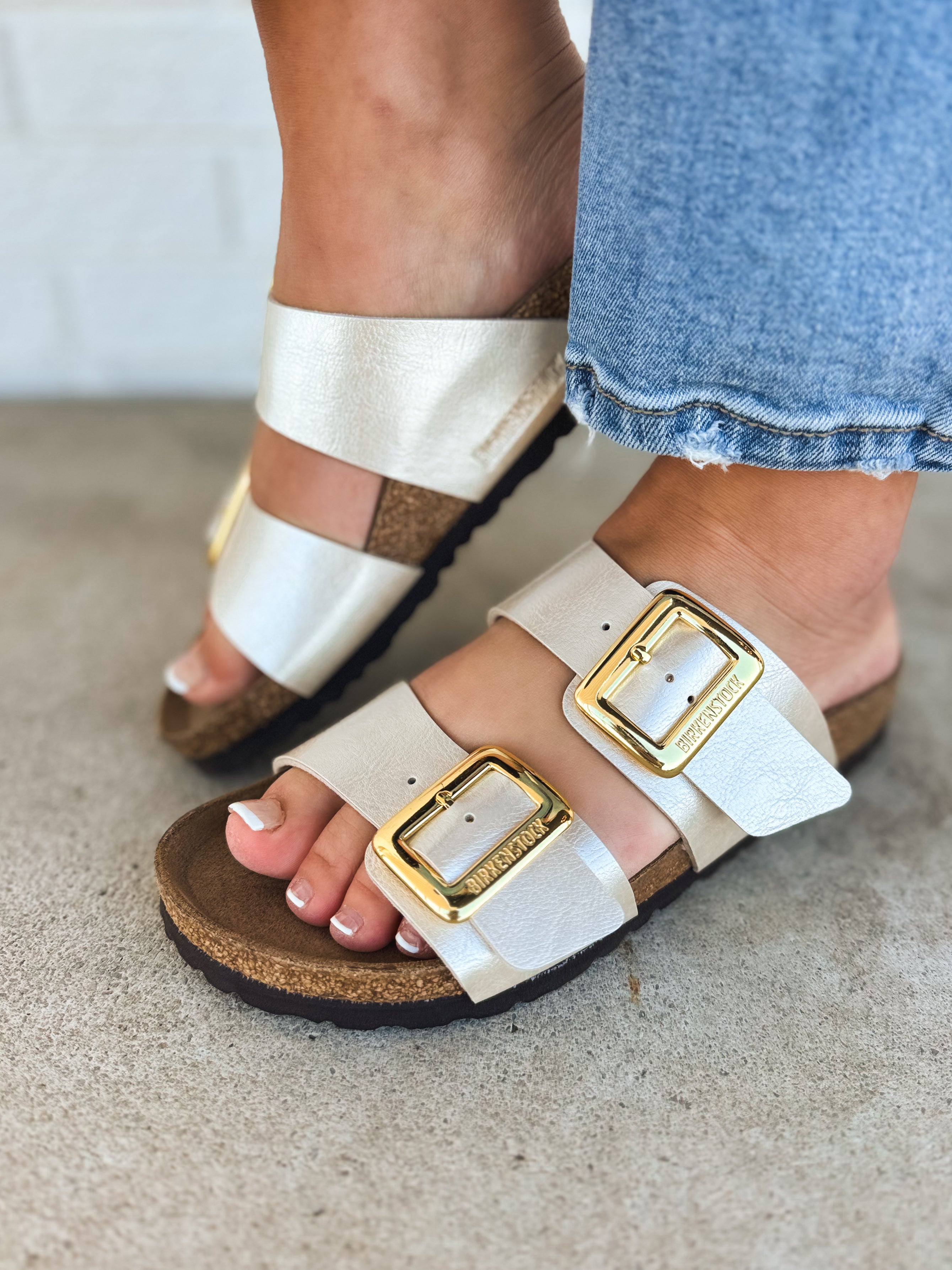 Birkenstock Sydney Luxe Buckle - Graceful Pearl White - Lace and Grace Boutique