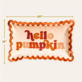 Hello Pumpkin Scalloped Edge Throw Pillow