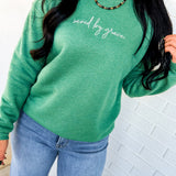 Saved By Grace Embroidered Sweatshirt - Heather Forest
