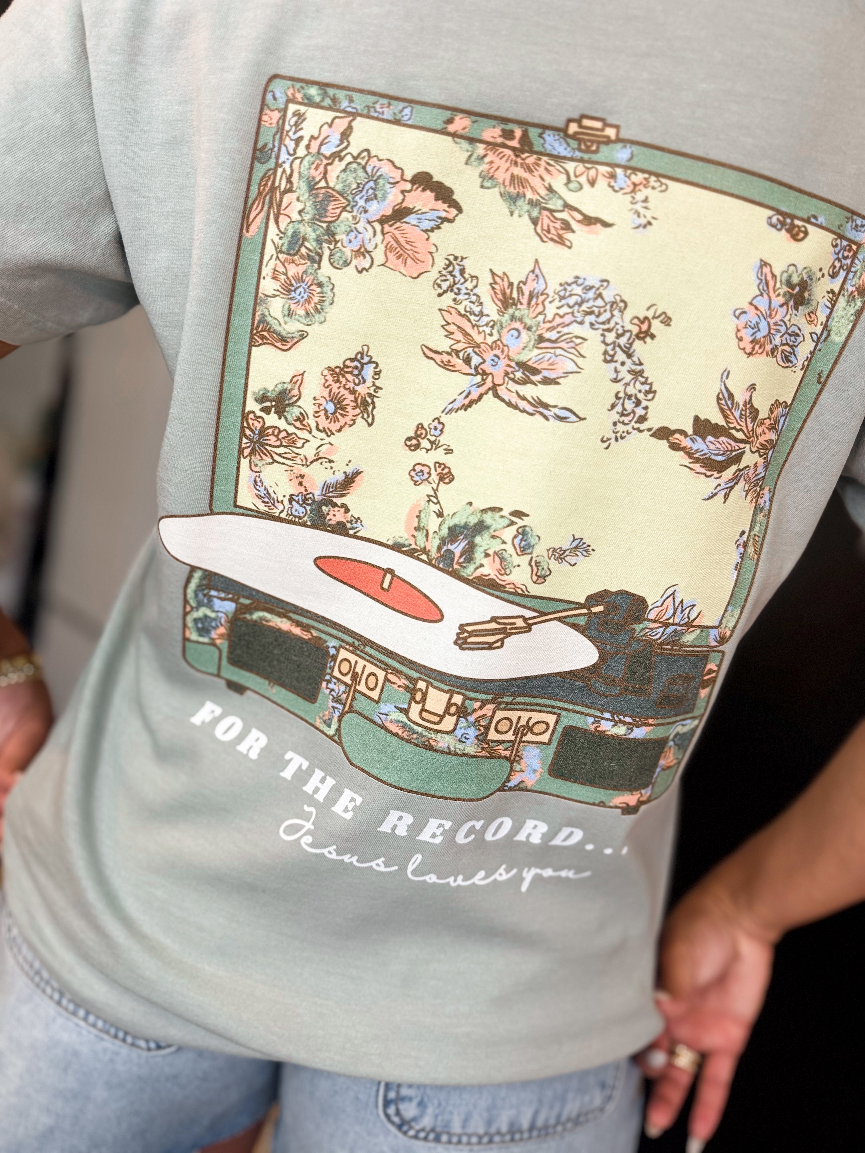 For The Record, Jesus Loves You Graphic Tee - Bay - Lace and Grace Boutique