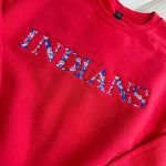 Indians Embroidered Sweatshirt - Red - Lace and Grace Boutique