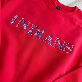 Indians Embroidered Sweatshirt - Red - Lace and Grace Boutique