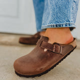 Birkenstock Boston Oiled Leather Clogs - Habana