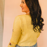 Embroidered Front Tie Cardigan - Butter - Lace and Grace Boutique
