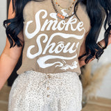 Smoke Show Muscle Crop Top - Faded Brown - Lace and Grace Boutique