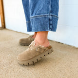 Birkenstock Boston Pap Chunky Shearling Clog - Taupe
