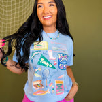 Fishing Club Match Box Graphic Tee - Hydrangea - Lace and Grace Boutique