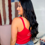 American Made Graphic Tank Top - Red - Lace and Grace Boutique