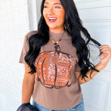 Bandana Pumpkin Graphic Tee - Espresso