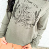 Natural Life Picnic Club Comfy Pocket Sweatshirt - Slate Grey
