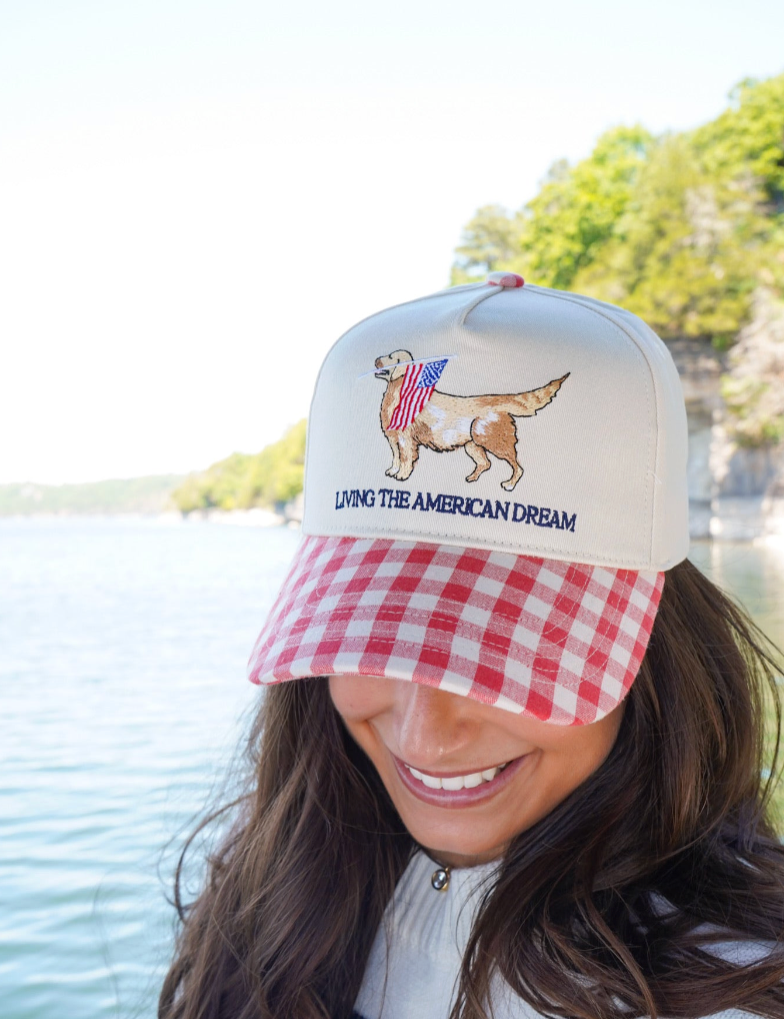 Living The American Dream Gingham Hat - Lace and Grace Boutique
