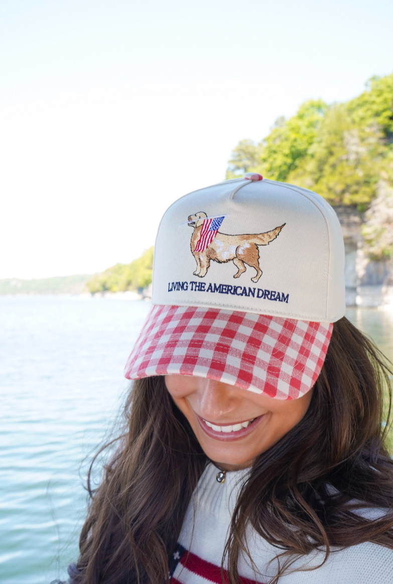 Living The American Dream Gingham Hat - Lace and Grace Boutique