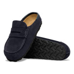 Outsole of the midnight navy Naples clog showing the two-component rubber and EVA sole