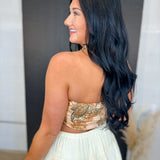 Paisley Satin Bandana Tube Top - Peach - Lace and Grace Boutique