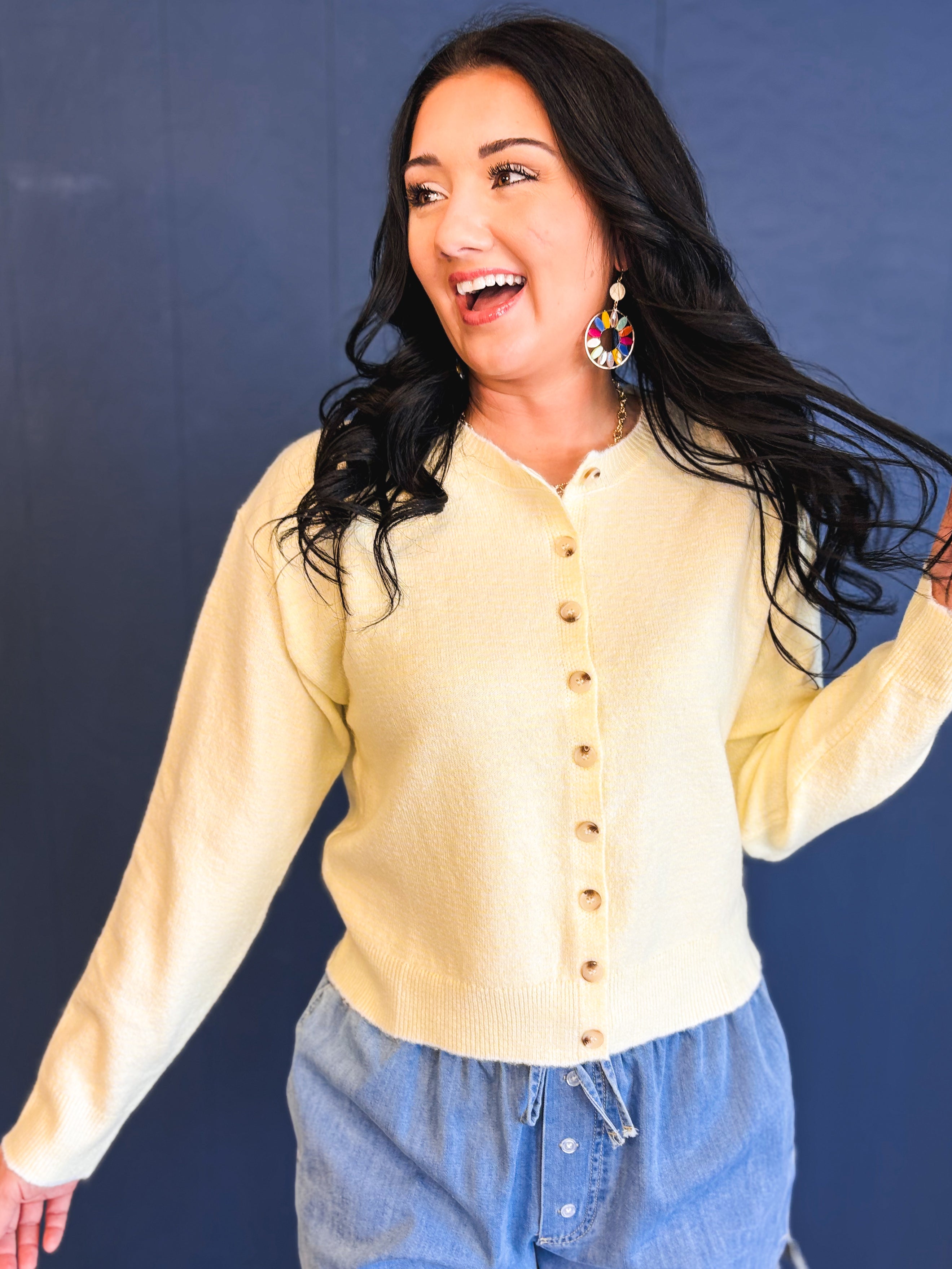Striped Button-Up Sweater - Daisy - Lace and Grace Boutique