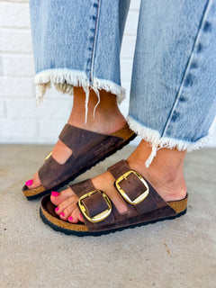 Birkenstock Arizona Big Buckle Oiled Leather Sandal - Habana - Lace and Grace Boutique