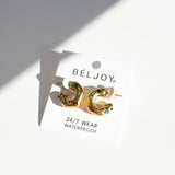 Colorful Crystal Detail Hoop Earrings - Lace and Grace Boutique