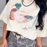 Mallard Duck Oversized T-Shirt - Cream - Lace and Grace Boutique