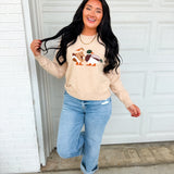 Mallard Duck Leopard Detail Knit Sweater - Oatmeal