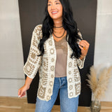 POL Granny Square Crochet Cardigan - Mocha Multi - Lace and Grace Boutique