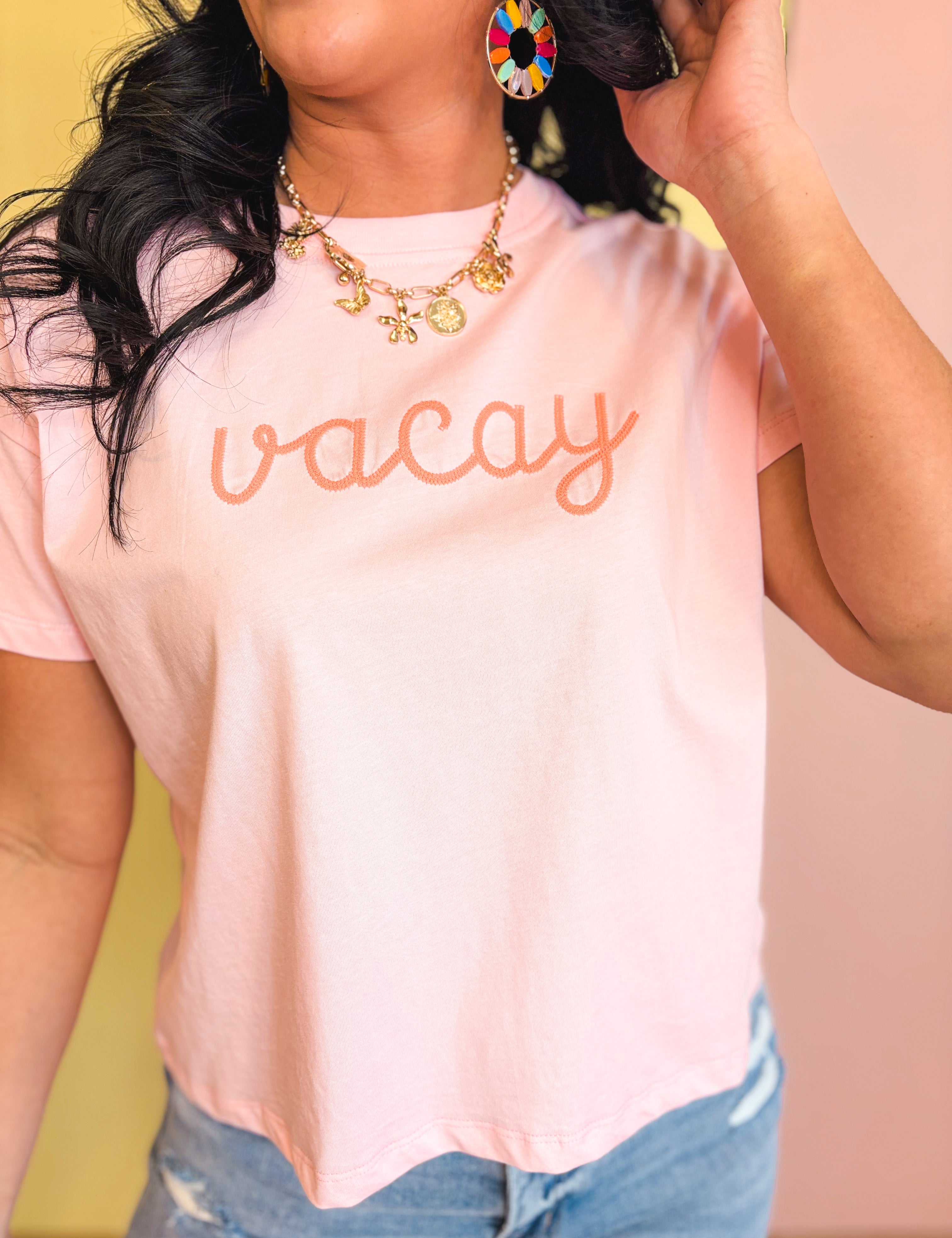 Vacay Knit Top - Pink/Sunkist - Lace and Grace Boutique