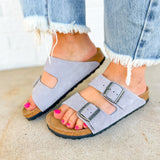 Birkenstock Arizona Suede Leather Sandal - Lavender Sky