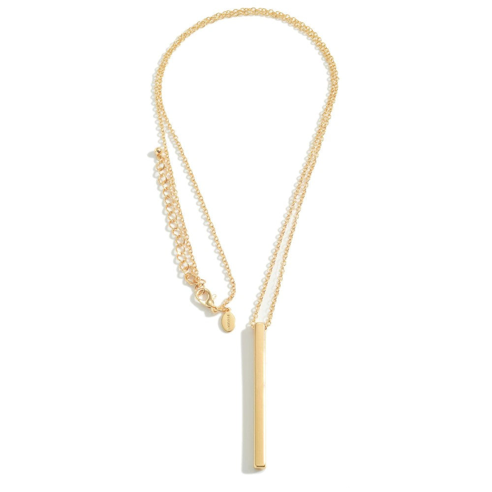 Talk Soon Bar Necklace - Gold - Lace and Grace Boutique