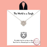 Dainty Tiger Pendant Necklace - Silver