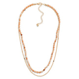 Double Stranded Beaded Necklace - Pink - Lace and Grace Boutique