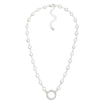 Linked Glass Crystal Necklace - Silver - Lace and Grace Boutique