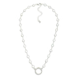 Linked Glass Crystal Necklace - Silver - Lace and Grace Boutique