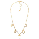 Paperclip Chain Girly Charms Necklace - Lace and Grace Boutique