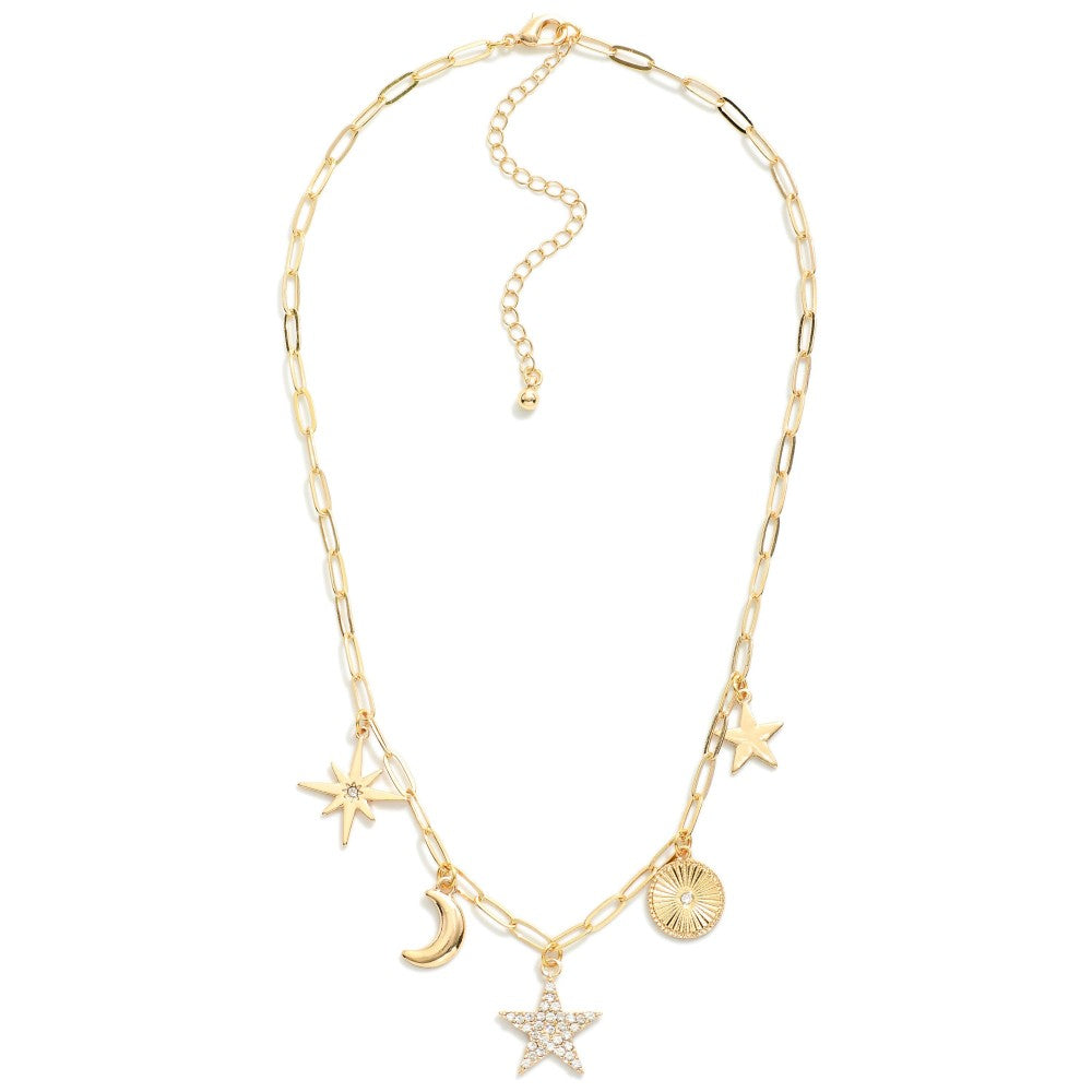 Paperclip Chain Link Charm Necklace - Lace and Grace Boutique