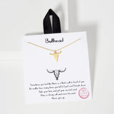 Bull Head 18K Gold Dipped Pendant Necklace