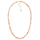 Beaded Stone Candy Necklace - Pink - Lace and Grace Boutique