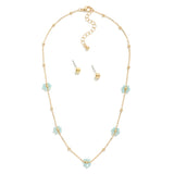 Dainty Daisy Flower Necklace - Blue