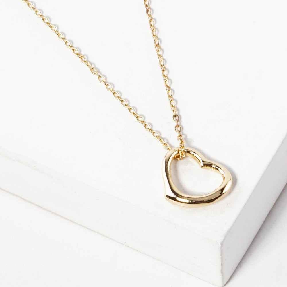 Chain Link Heart Pendant Necklace - Lace and Grace Boutique