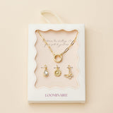 Interchangeable Charms Paperclip Necklace - Butterfly, Flower, & Rhinestone - Lace and Grace Boutique